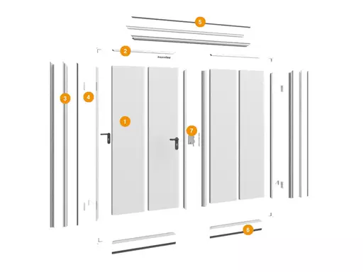 Конструкция двустворчатой двери для охлаждаемых помещений FD2H