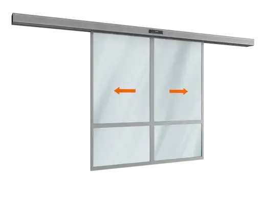 Двустворчатые автоматические раздвижные стеклянные двери DoorHan